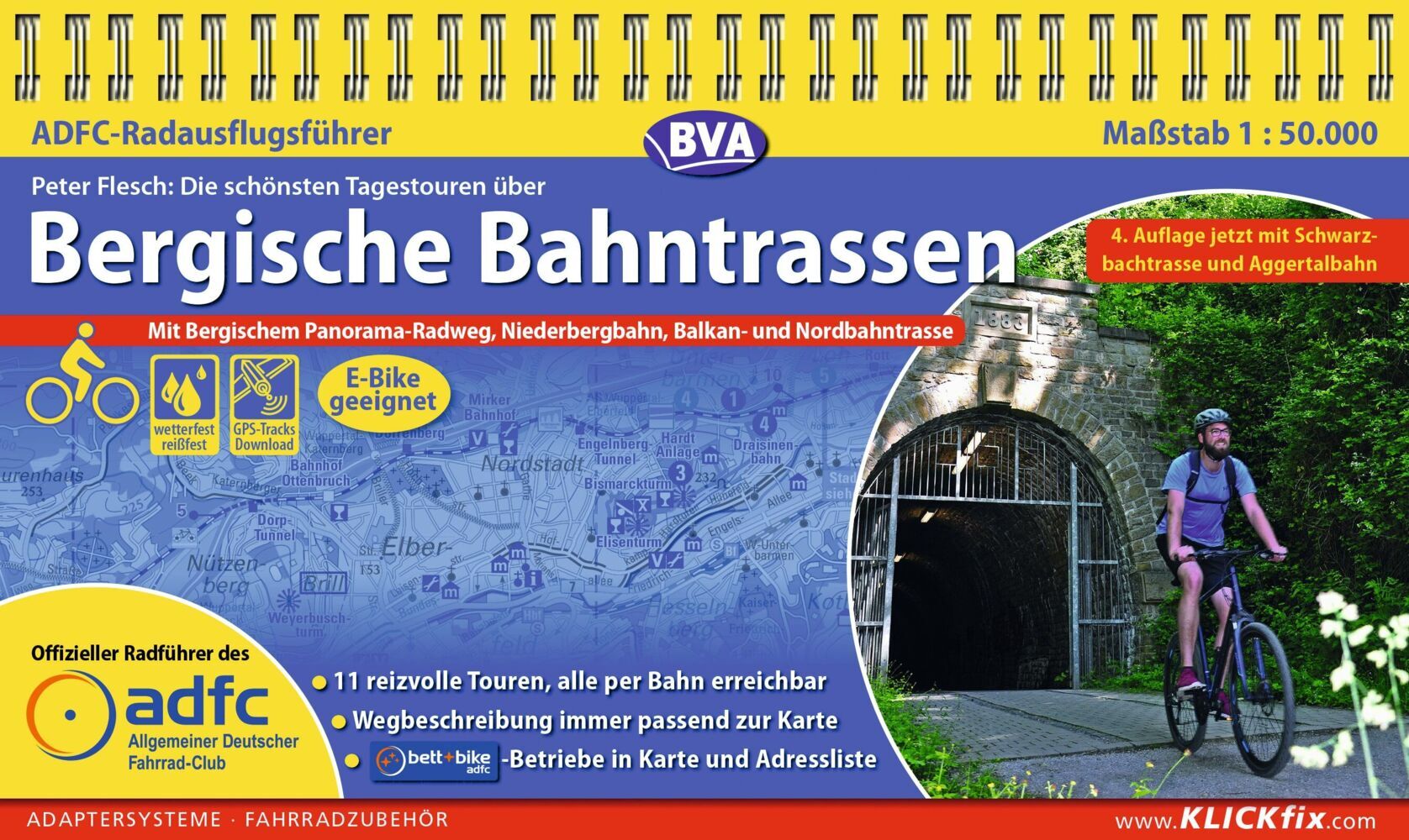 ADFC-Radausflugsführer Bergische Bahntrassen 1:50.000 praktische Spiralbindung reiß- und wetterfest GPS-Track Download