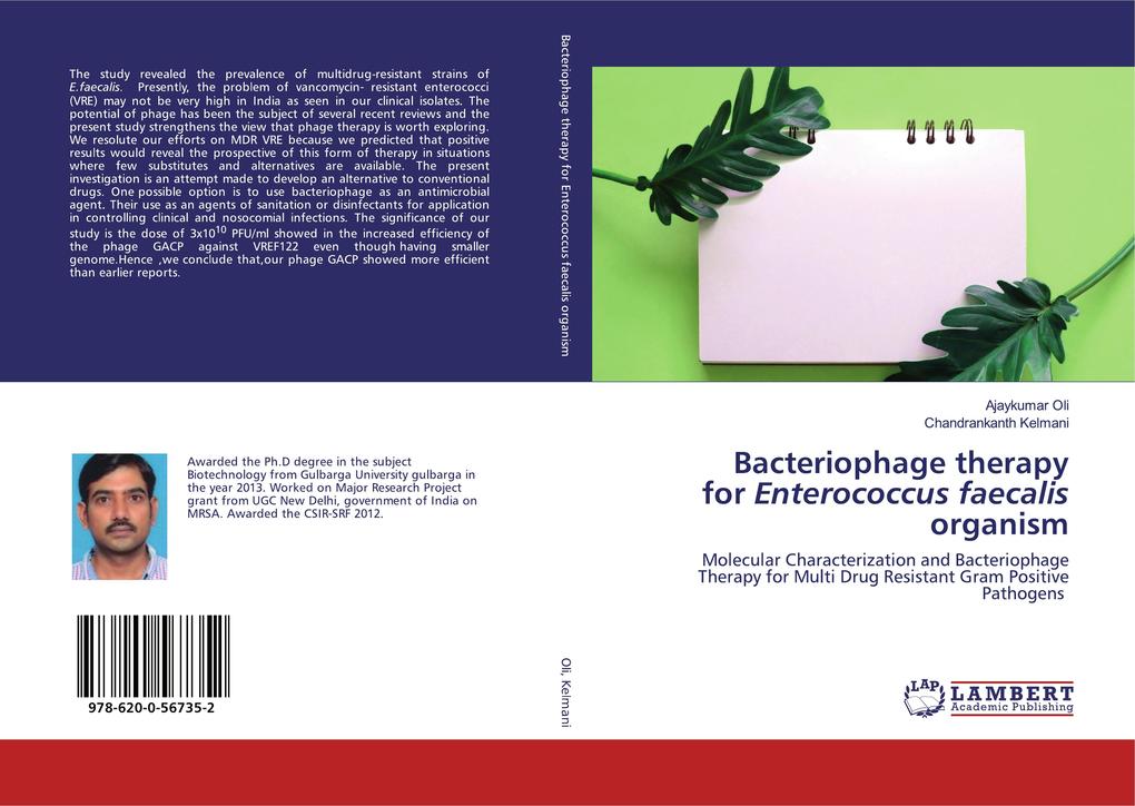 Bacteriophage therapy for Enterococcus faecalis organism