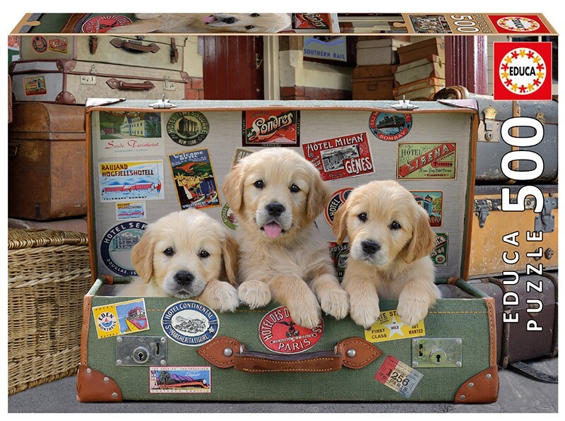 Image of Educa - Hunde im Koffer 500 Teile Puzzle