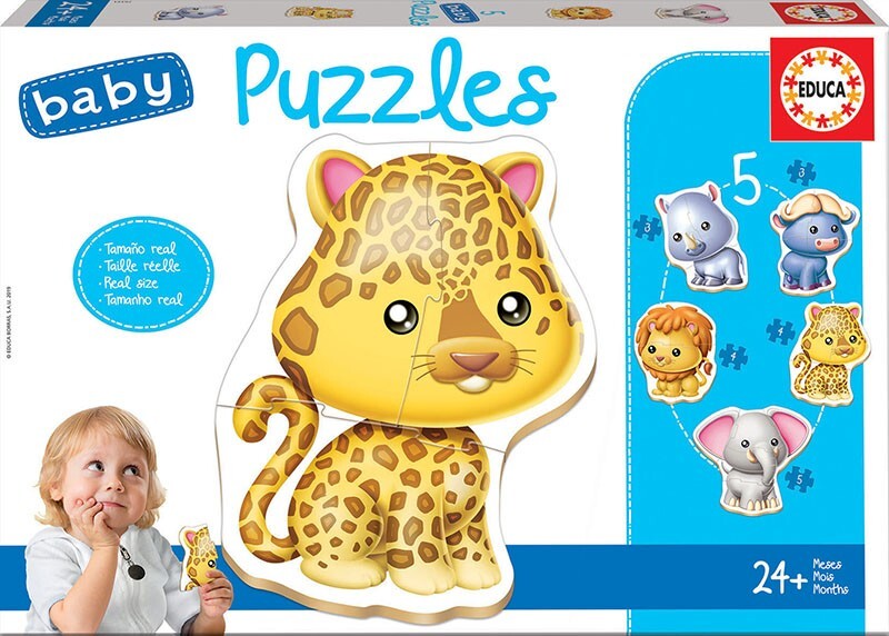 Educa - Wilde Tiere 2x2/2x3/4 Teile Baby Puzzle