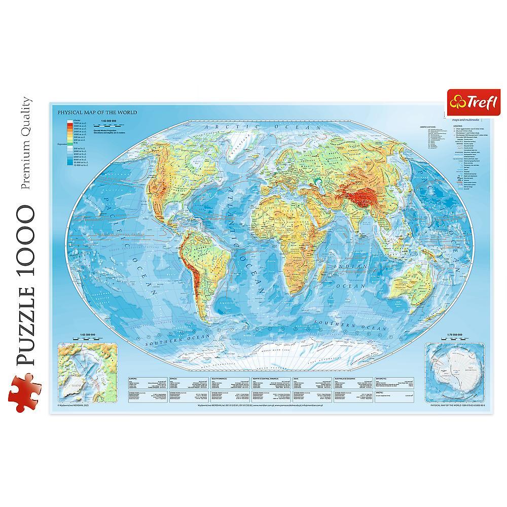 Trefl - Puzzle - Physische Weltkarte 1000 Teile