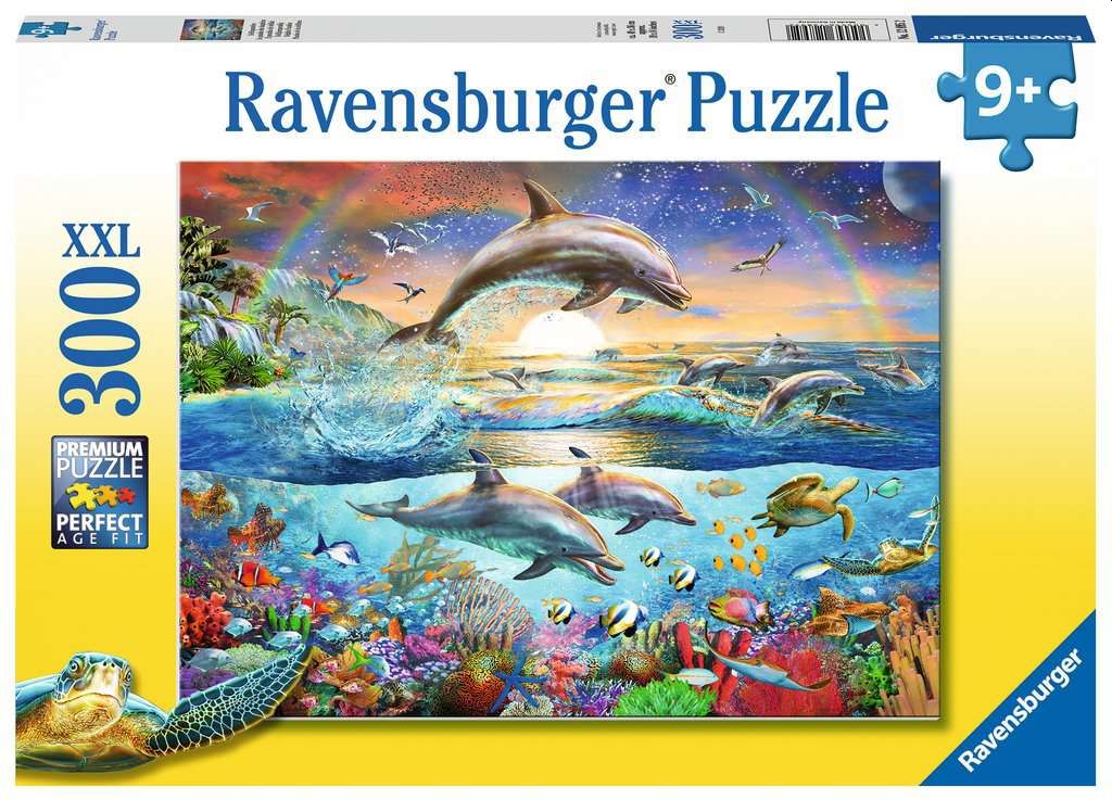 Ravensburger Kinderpuzzle - 12895 Delfinparadies - Unterwasserwelt-Puzzle für Kinder ab 9 Jahren mit 300 Teilen im XXL-Format