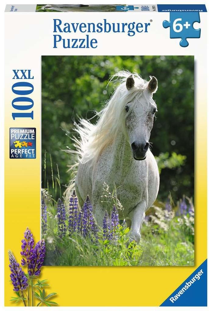 Ravensburger Kinderpuzzle - 12927 Weiße Stute - Pferde-Puzzle für Kinder ab 6 Jahren mit 100 Teilen im XXL-Format