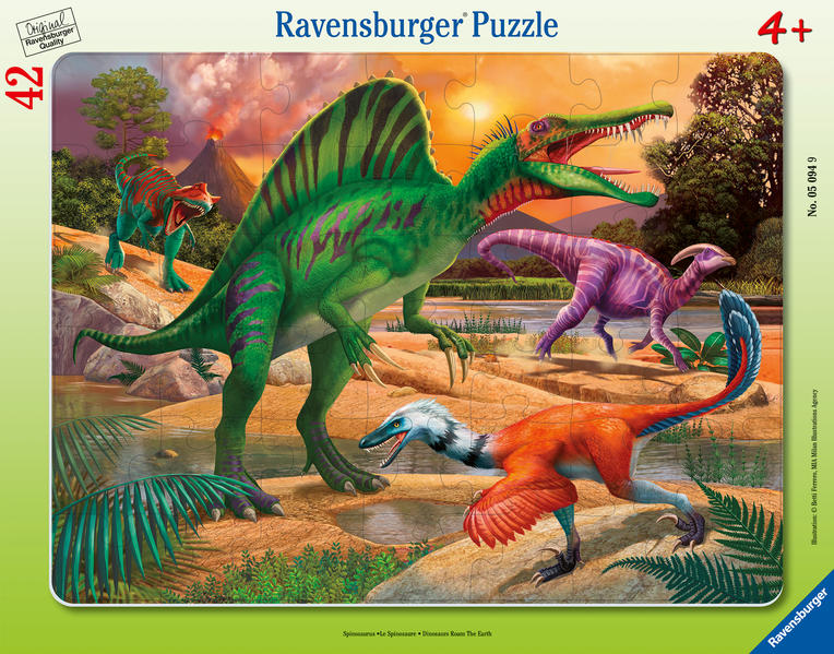 Ravensburger Kinderpuzzle - 05094 Spinosaurus - Rahmenpuzzle für Kinder ab 4 Jahren mit 42 Teilen