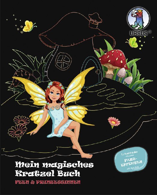 URSUS Kinder-Bastelsets Magisches Kratzel-Buch Feen & Prinzessinnen