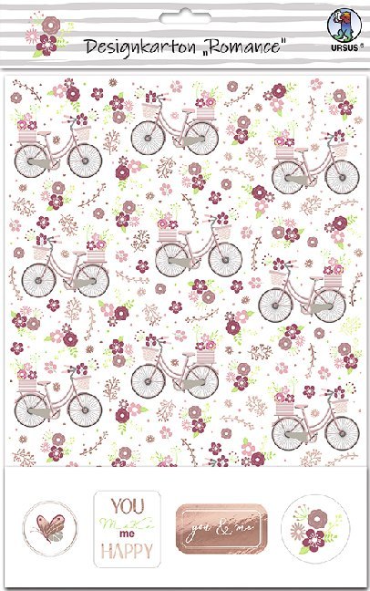 URSUS Spezialpapiere Designkarton Romance DIN A5 5 Blatt