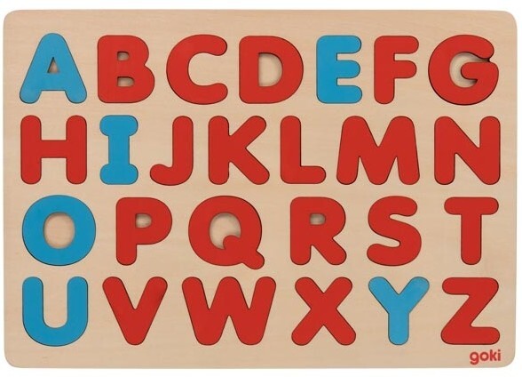 Goki 57453 - Alphabet-Puzzle nach Art Montessori französisch 26 Teile