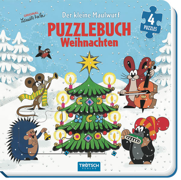 Image of Trötsch Der kleine Maulwurf Puzzlebuch mit 4 Puzzle Weihnachten