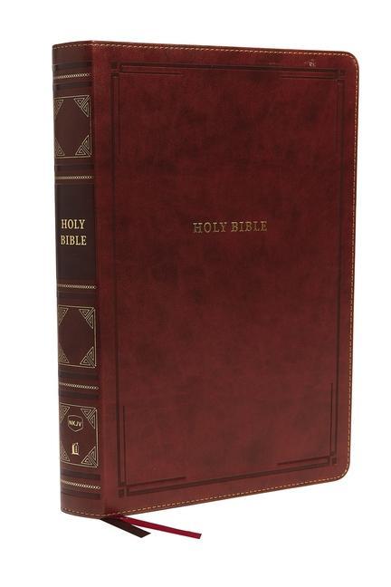 Nkjv Reference Bible Super Giant Print Leathersoft Brown Red Letter Edition Comfort Print
