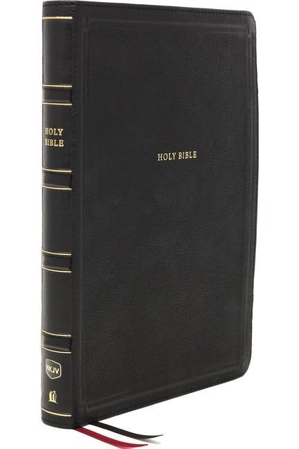 Nkjv Deluxe Reference Bible Center-Column Giant Print Leathersoft Black Red Letter Edition Thumb Indexed Comfort Print