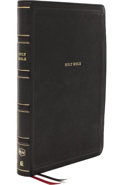 Nkjv Deluxe Reference Bible Center-Column Giant Print Leathersoft Black Red Letter Edition Comfort Print