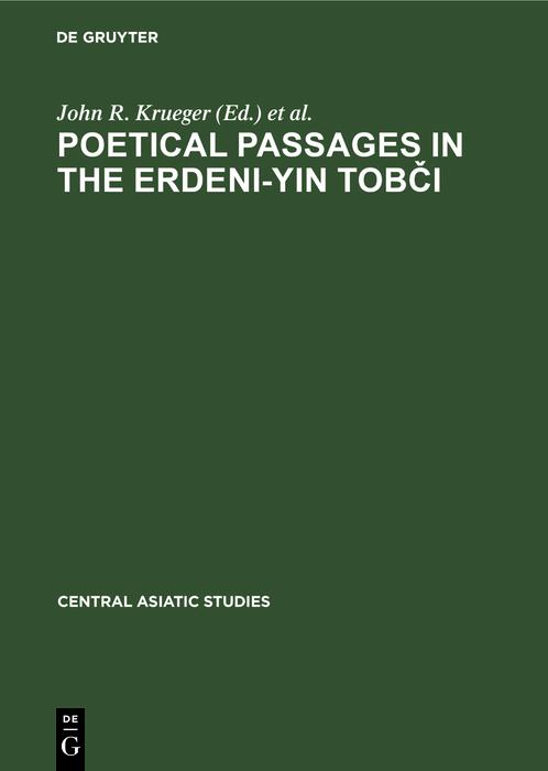 Poetical Passages in the Erdeni-Yin Tobci
