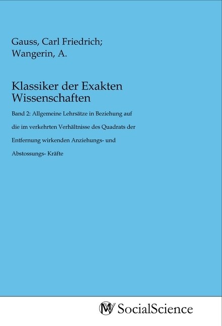 Image of Klassiker der Exakten Wissenschaften
