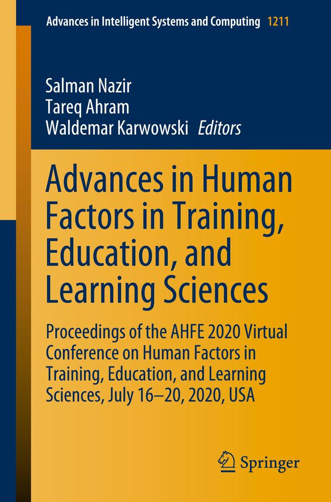 Advances in Human Factors in Training Education and Learning Sciences