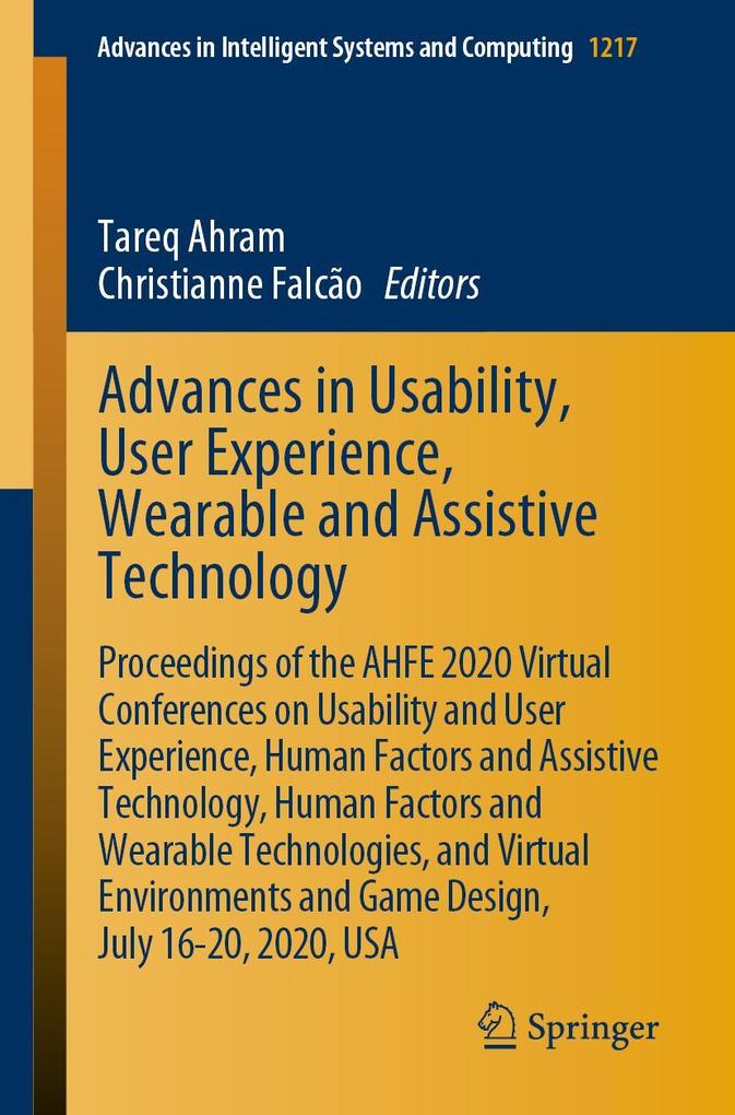 Advances in Usability User Experience Wearable and Assistive Technology
