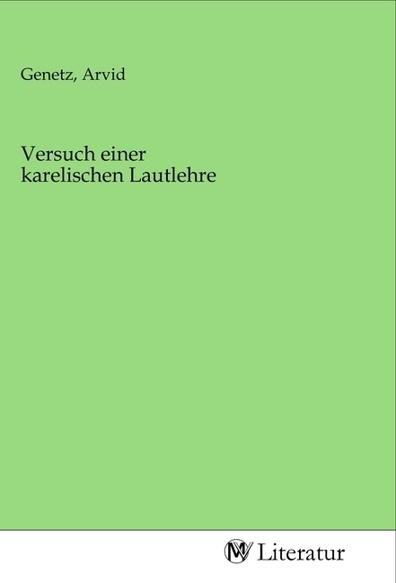 Image of Versuch einer karelischen Lautlehre