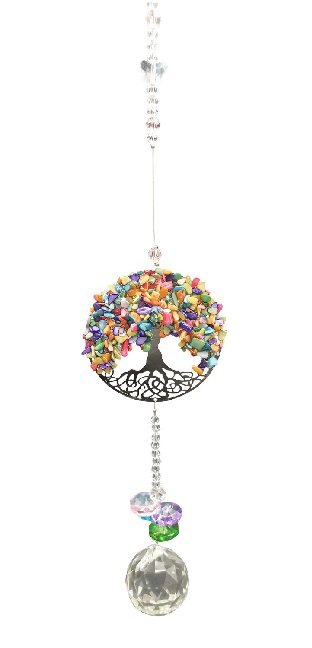 Suncatcher Baum des Lebens Edelsteinmix