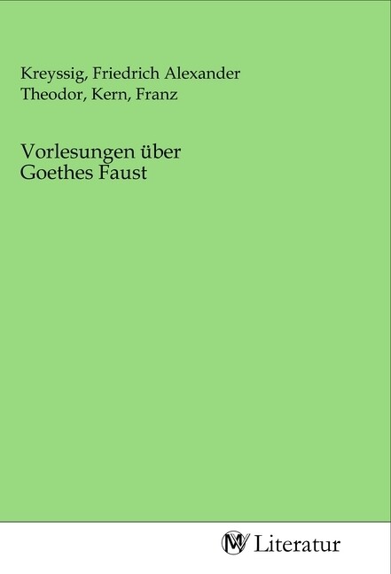 Image of Vorlesungen über Goethes Faust