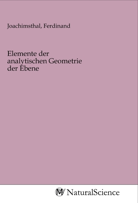 Image of Elemente der analytischen Geometrie der Ebene
