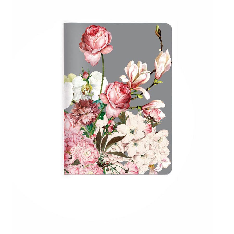 Heft A6 kariert Bouquet rose