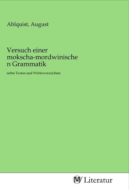 Image of Versuch einer mokscha-mordwinischen Grammatik