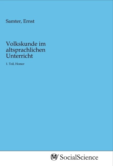 Image of Volkskunde im altsprachlichen Unterricht