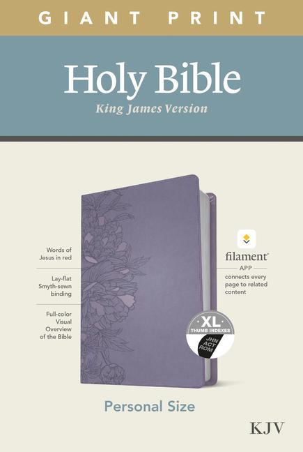 KJV Personal Size Giant Print Bible Filament Enabled Edition (Leatherlike Peony Lavender Indexed)