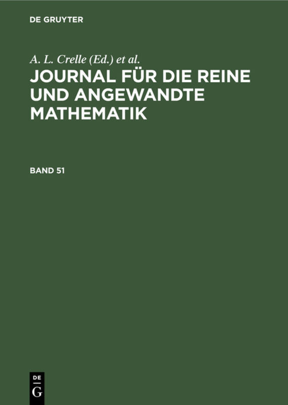 JOURNAL F.REINE ANGEW. MATH. BD. 51