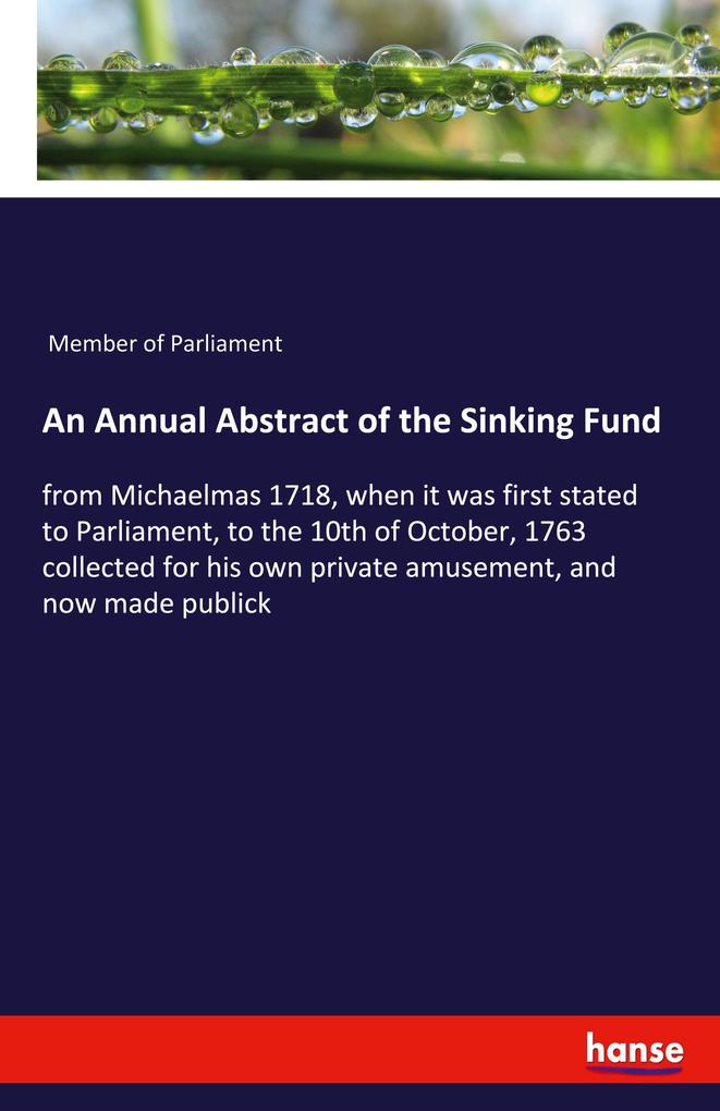 Image of An Annual Abstract of the Sinking Fund
