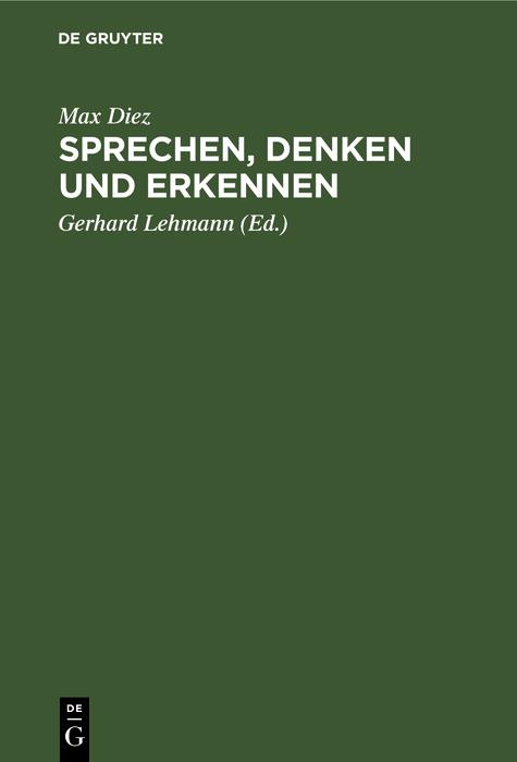 Sprechen Denken und Erkennen