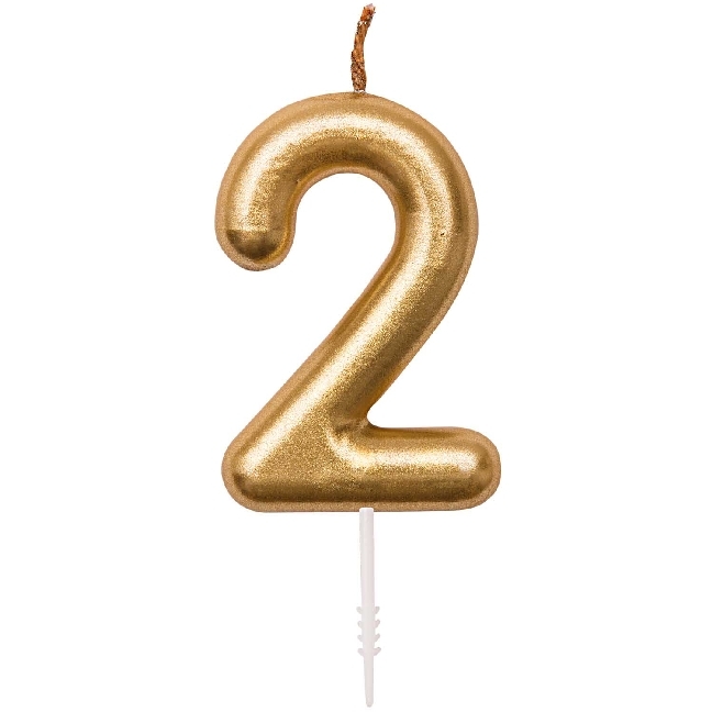Zahlenkerze 2 Gold