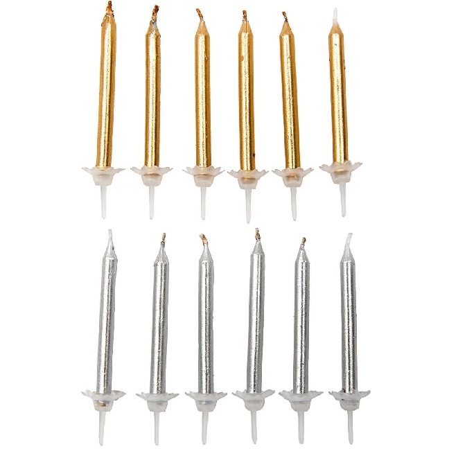 Kerzen Set Gold Und Silber