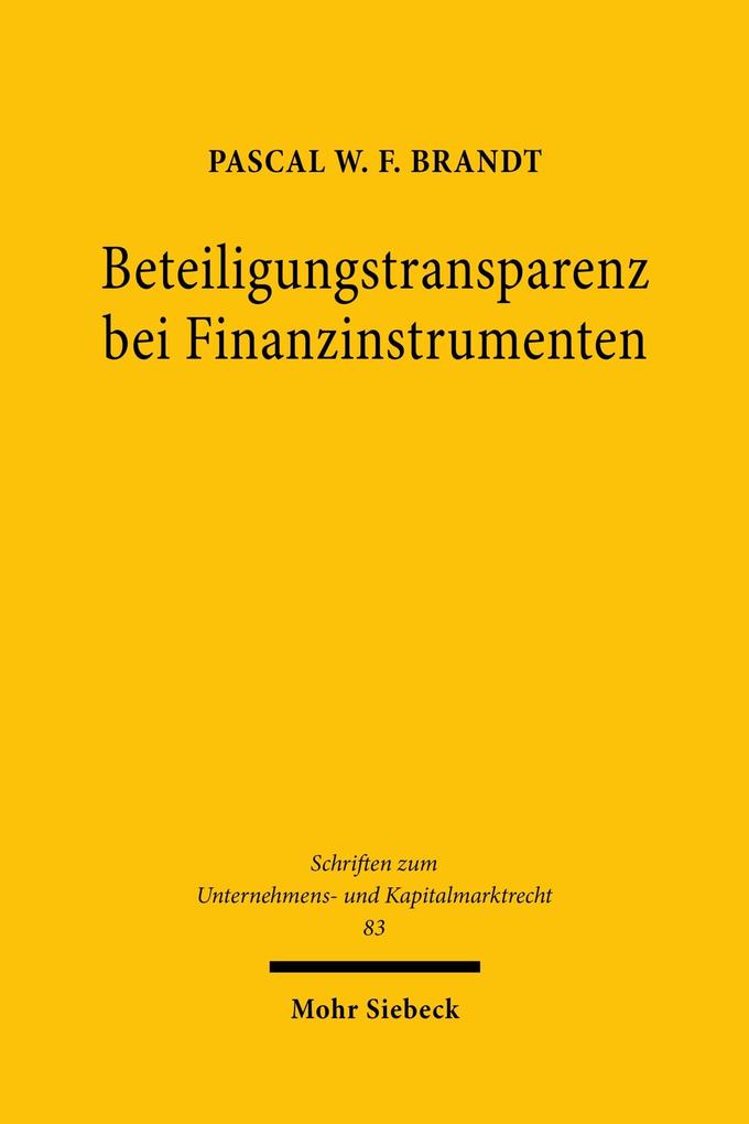 Beteiligungstransparenz bei Finanzinstrumenten