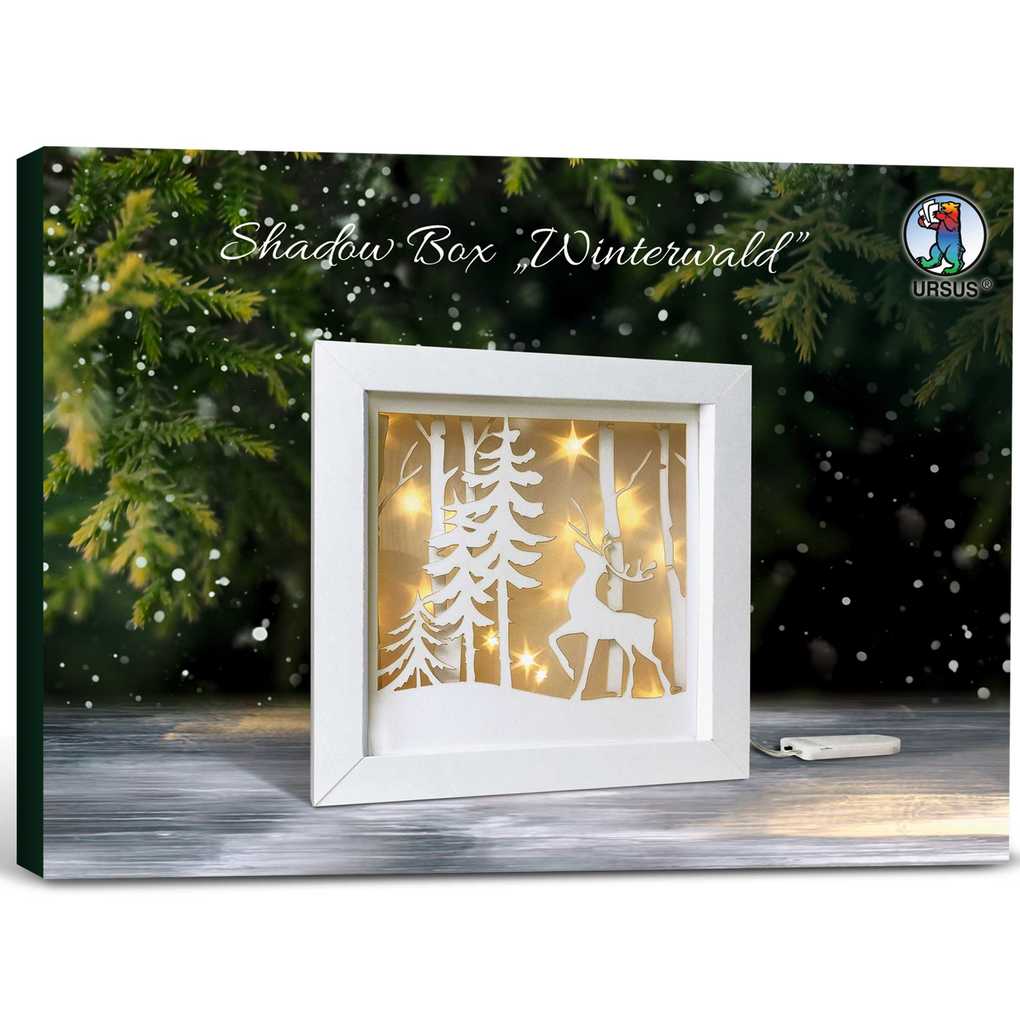 URSUS Dekorationsartikel Shadow Box Winterwald