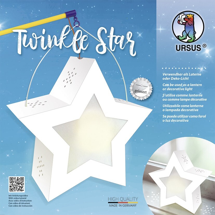 URSUS Laternenzeit / Home Decoration Twinkle Star hochweiß Stern Bastel-Set als Laterne oder Deko-Licht