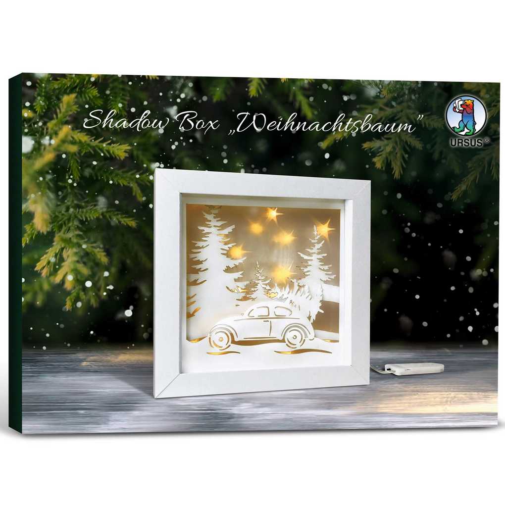 URSUS Dekorationsartikel Shadow Box Weihnachtsbaum