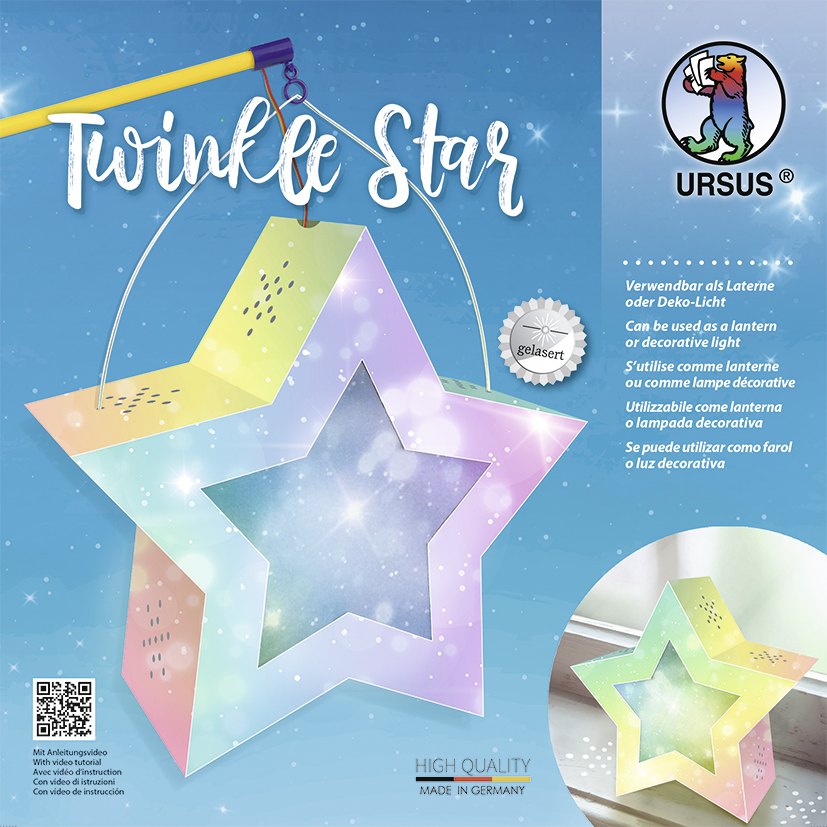 URSUS Laternenzeit / Home Decoration Twinkle Star Feenstaub Stern Bastel-Set als Laterne oder Deko-Licht