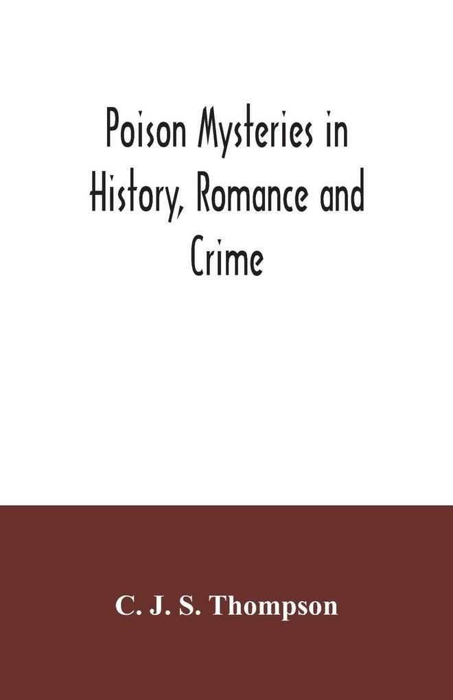 Poison mysteries in history romance and crime