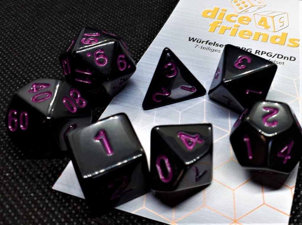 Pegasus DIC09143 - Würfelset RPG Würfel 7-teilig black/purple