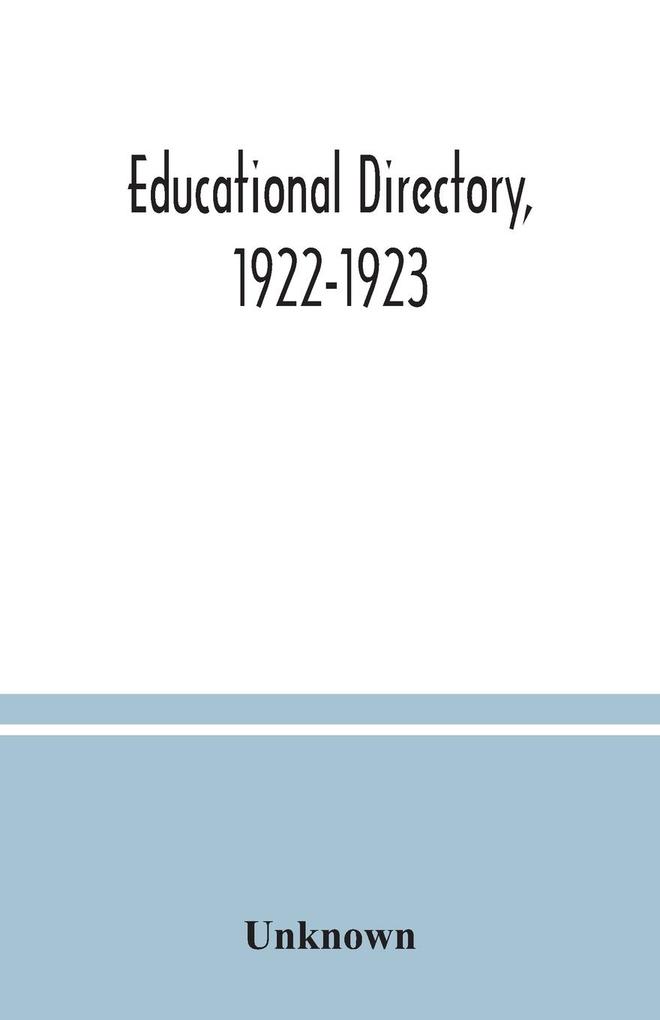 Educational directory 1922-1923
