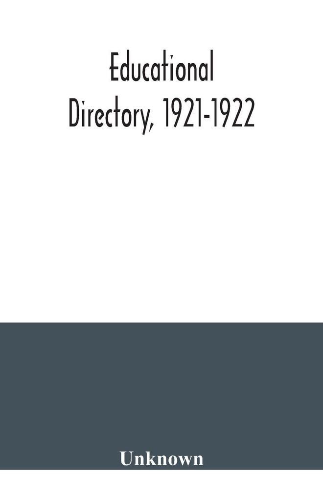 Educational directory 1921-1922