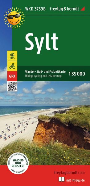 Sylt Wander- Rad- und Freizeitkarte 1:35.000 freytag & berndt WKD 3759B mit Infoguide