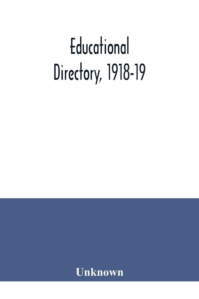 Educational directory 1918-19