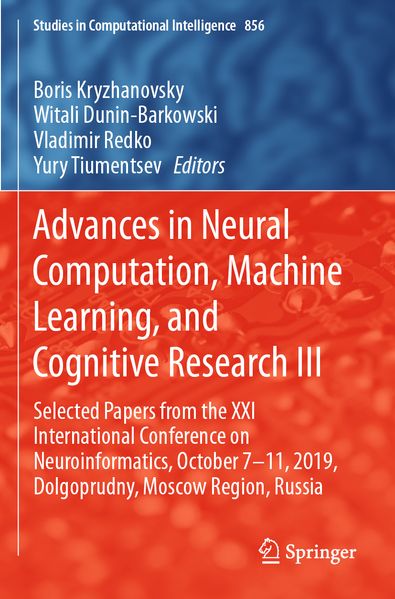 Advances in Neural Computation Machine Learning and Cognitive Research III