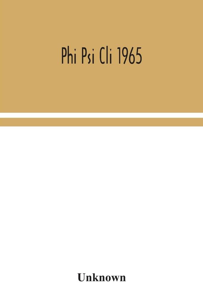 Phi Psi Cli 1965