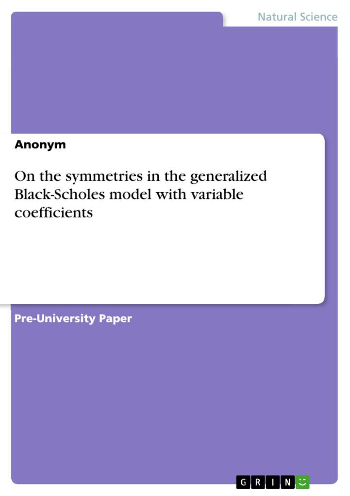 On the symmetries in the generalized Black-Scholes model with variable coefficients