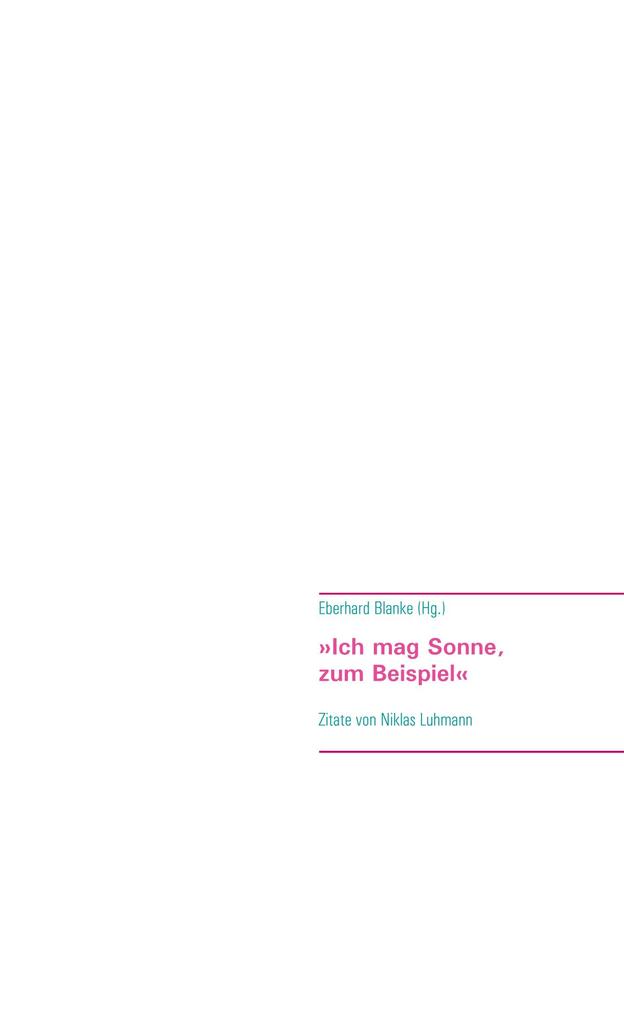 Ich mag Sonne zum Beispiel