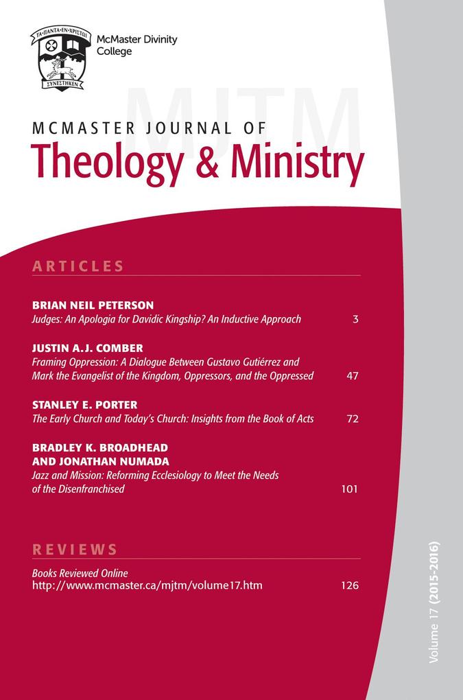 McMaster Journal of Theology and Ministry: Volume 17 2015-2016