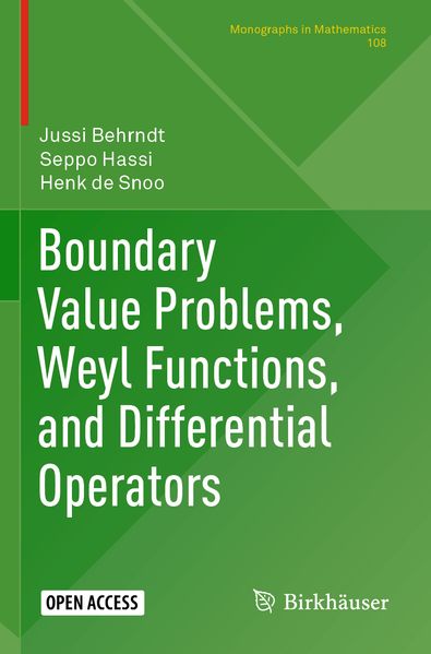 Boundary Value Problems Weyl Functions and Differential Operators