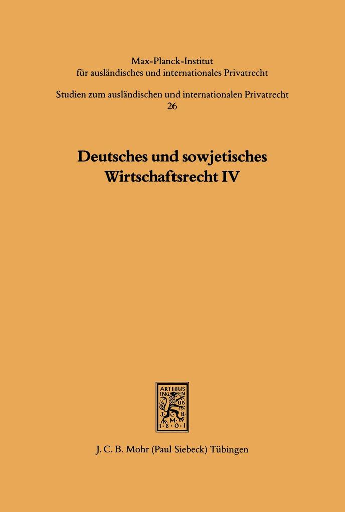 Deutsches und sowjetisches Wirtschaftsrecht